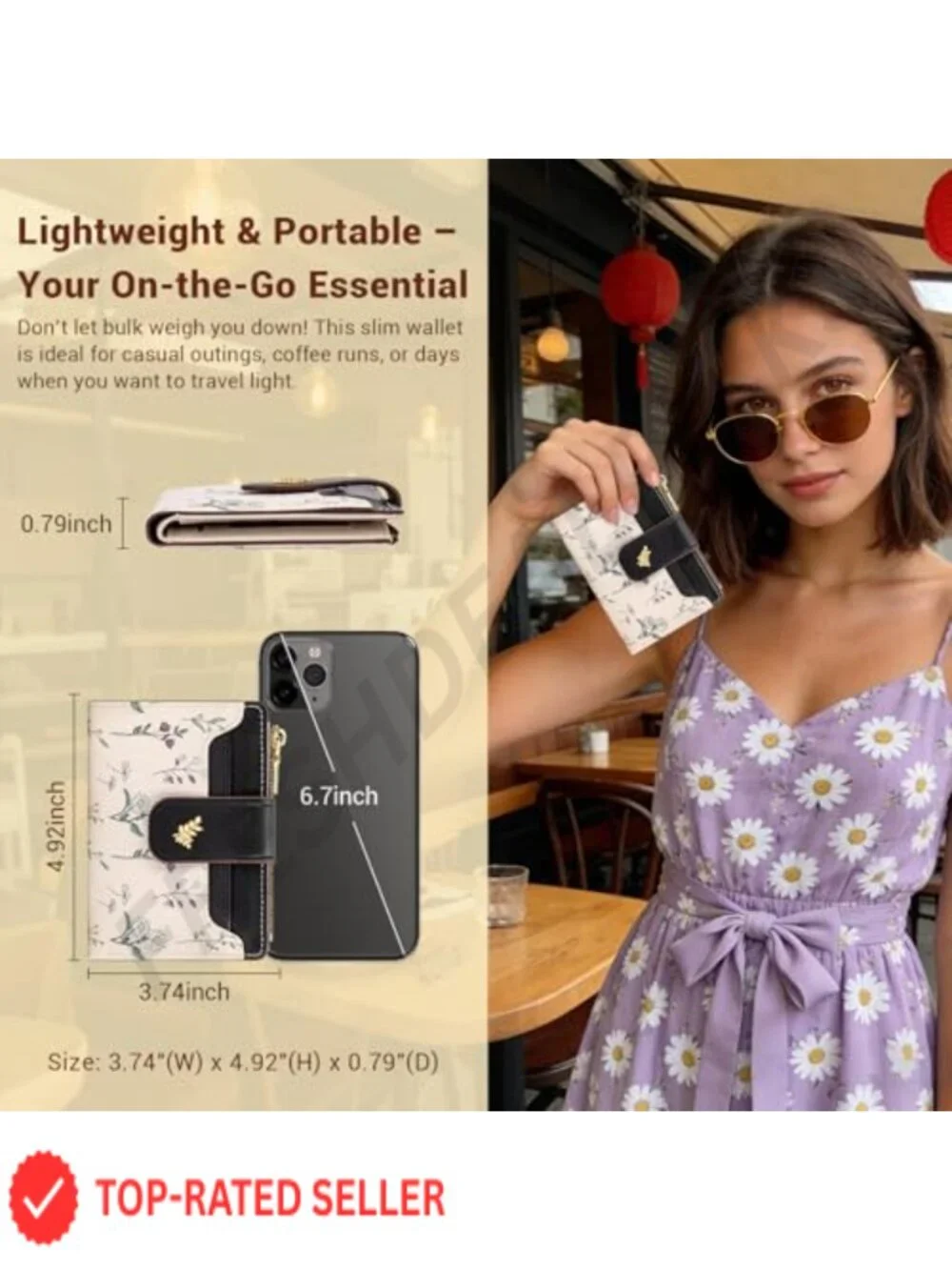 Women's Bifold Wallet with Coin Pocket PU Leather Card Holder